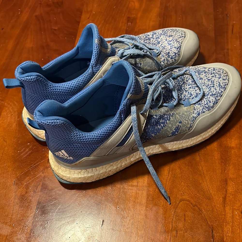 Adidas Blue and Gray Athletic Shoes for Performance